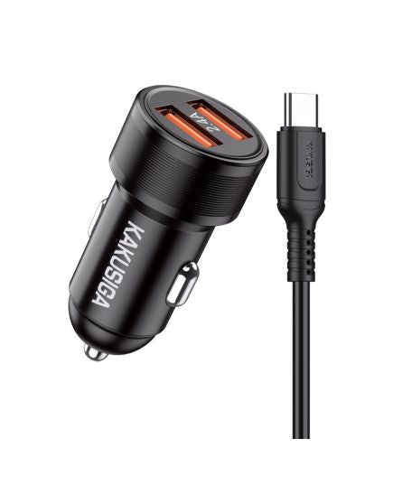 2xUSB 5V 2.4A fast charging car charger with type C cable KSC-860