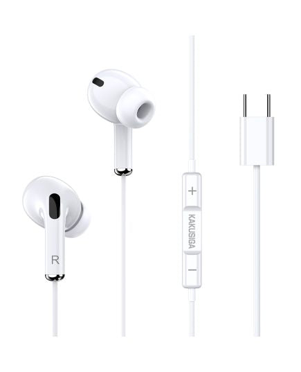 White KSC-727 in-ear headphones with microphone 1.2m type C