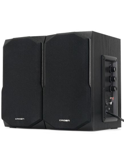 Crown Micro Black Wood 2.0 50W Sound System PC Speakers