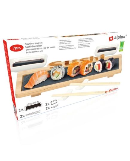 Sushi set 7 pieces with Alpina 30x16cm tray