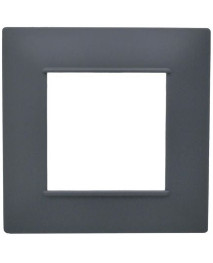 Anthracite Soft Touch 2-place cover plate compatible with Vimar Plana