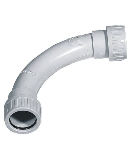 90° watertight bend for IP65 Ø20mm rigid pipe
