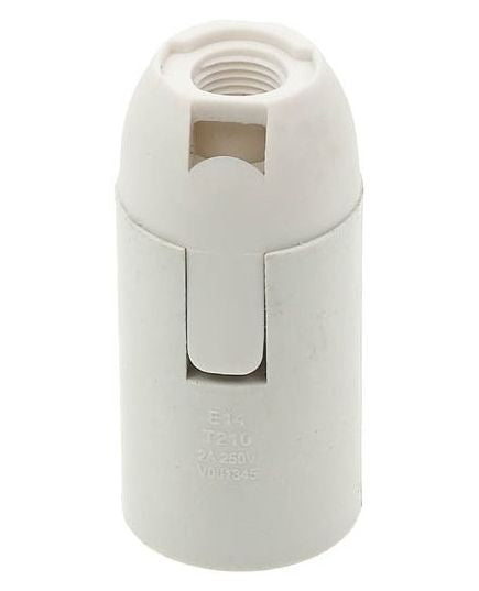 Vito white plastic E14 lamp holder