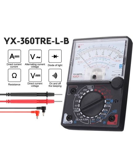 Analog multimeter V/A/?/Diode measurements YX-360TRE-LB