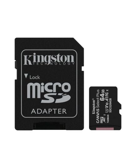 MicroSD memory card with 64GB adapter Kingston