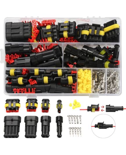 Kit 352 pieces electrical connectors 1/2/3/4 Pin