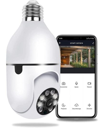 WiFi IP camera with E27 2MP HD 1080p connection with smartphone app